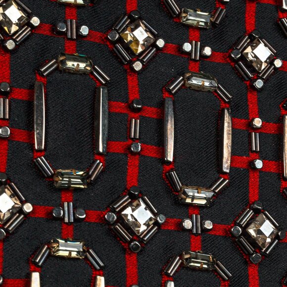 Gucci PF/15 Black Crepe Embellished Collared Sleeveless Blouse - Picture 4 of 11